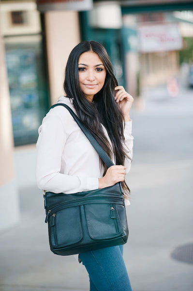 Luxury Liquorice Black Camera Bag With Full Leather Lining